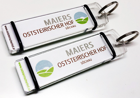 Schlüsselanhänger mit Werbefläche