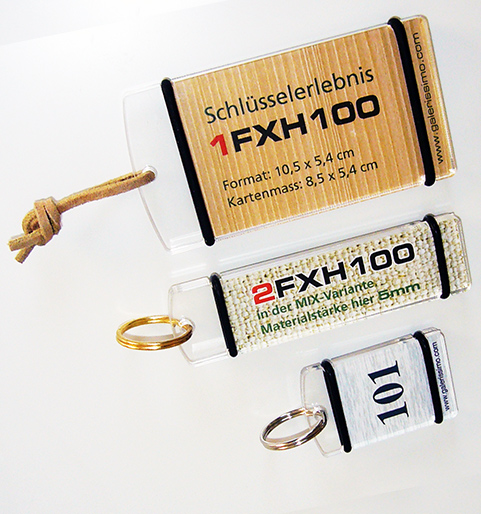 beidseitig gestaltbare Schlüsselanhänger